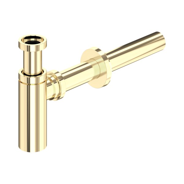 Perrin & Rowe Contemporary Bottle Trap with Outlet, Pipe & Flange - Gold