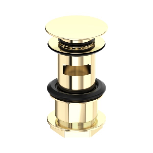 Perrin & Rowe Large Slotted Push Basin Waste - Gold