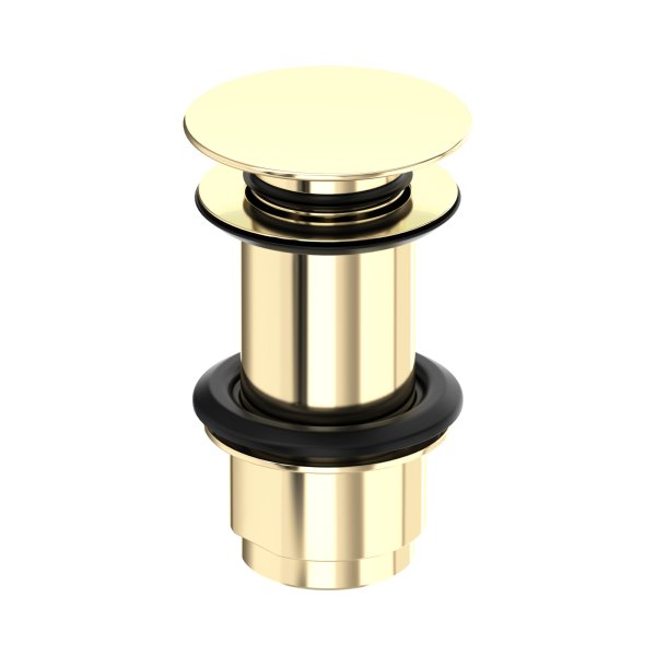 Perrin & Rowe Large Unslotted Push Basin Waste - Gold
