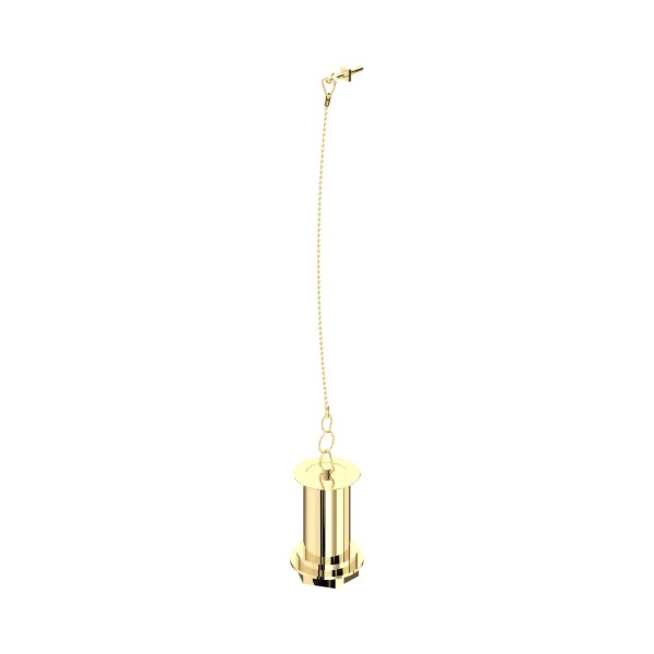 Perrin & Rowe Unslotted Basin Waste with Metal Plug Stay & Chain - Polished Brass