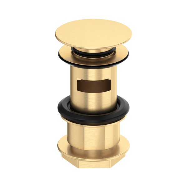 Perrin & Rowe Large Slotted Push Basin Waste - Satin Brass