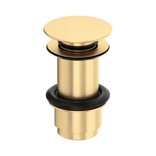 Perrin & Rowe Large Unslotted Push Basin Waste - Satin Brass