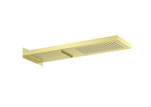 Roca Raindream 165 x 537mm Wall-Mounted Shower Head with Rain & Waterfall Functions - Brushed Brass