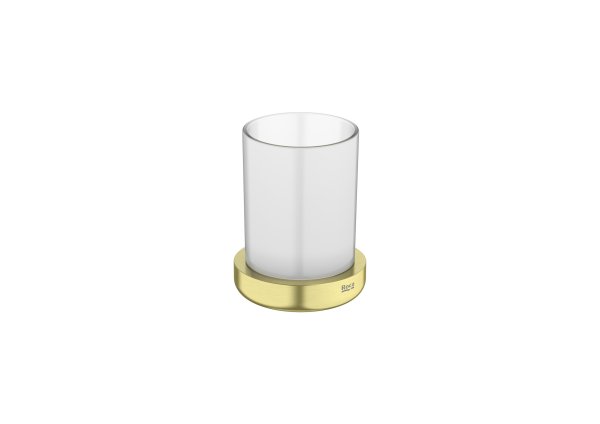 Roca Tempo Toilet Roll Holder with Shelf - Brushed Brass