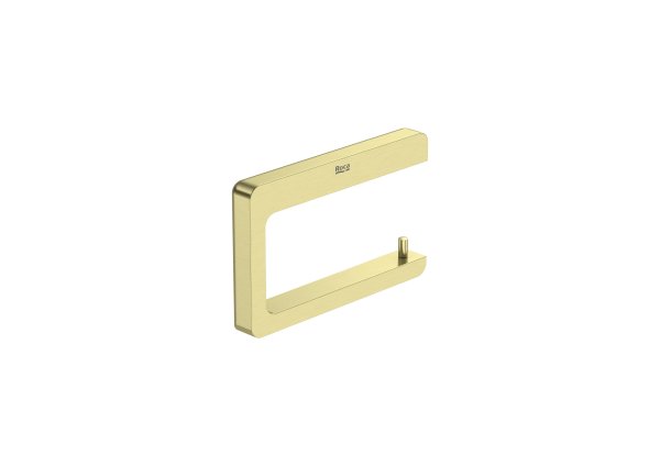 Roca Tempo Toilet Roll Holder without Cover - Brushed Brass