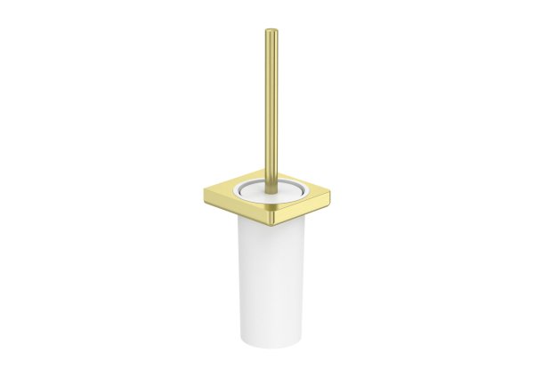 Roca Tempo Wall-Mounted Toilet Brush - Brushed Brass
