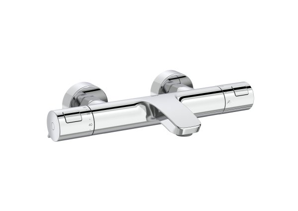 Roca T-500 Wall-Mounted Thermostatic Bath/Shower Mixer - Chrome