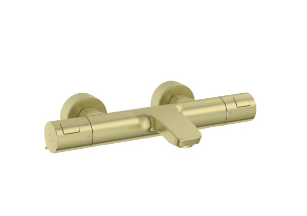Roca T-500 Wall-Mounted Thermostatic Bath/Shower Mixer - Brushed Brass