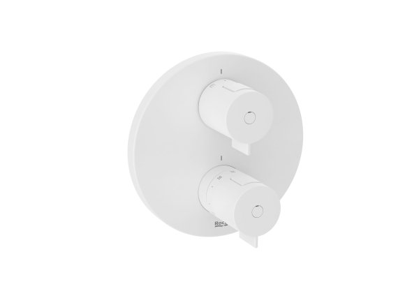 Roca T-500 Thermostatic Bath/Shower Mixer with Automatic Diverter (2 Ways) - Matt White