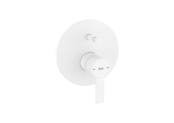 Roca Targa Built-In 2 Way Bath-Shower Mixer - Matt White