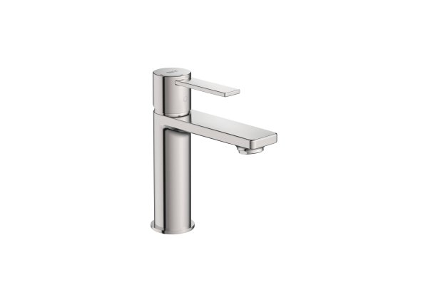 Roca Targa Small Smooth Body Cold Start Basin Mixer - Stainless Steel 