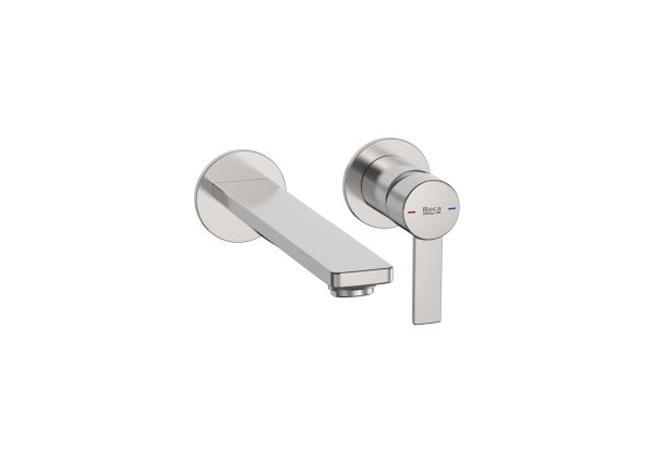 Roca Targa Wall Mounted Basin Mixer - Stainless Steel 