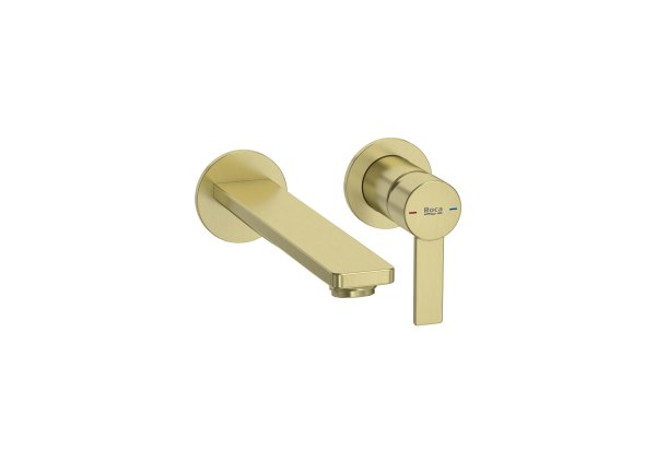 Roca Targa Wall Mounted Basin Mixer - Brushed Brass