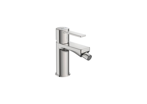 Roca Targa Smooth Body Bidet Mixer with Flexible Hoses - Stainless Steel 