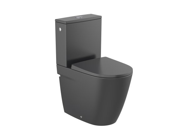 Roca Ona Compact Close Coupled Back-to-Wall Rimless Toilet - Matt Black