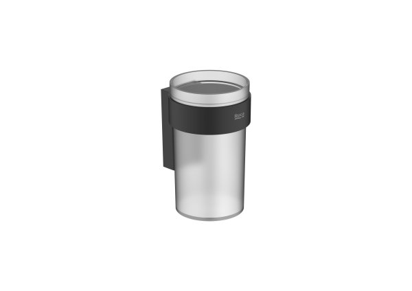 Roca Victoria Wall-Mounted Glass Tumbler - Matt Black
