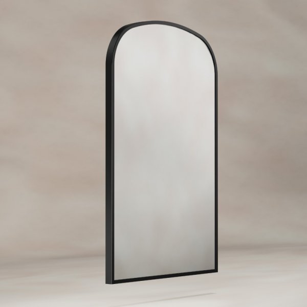 Origins Living Delphine 600 x 900mm Overmantle Arch Mirror - Black
