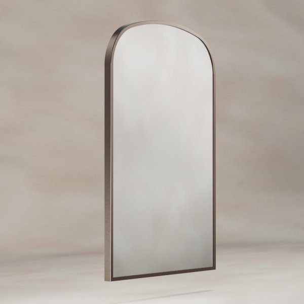 Origins Living Delphine 600 x 900mm Overmantle Arch Mirror - Brushed Bronze