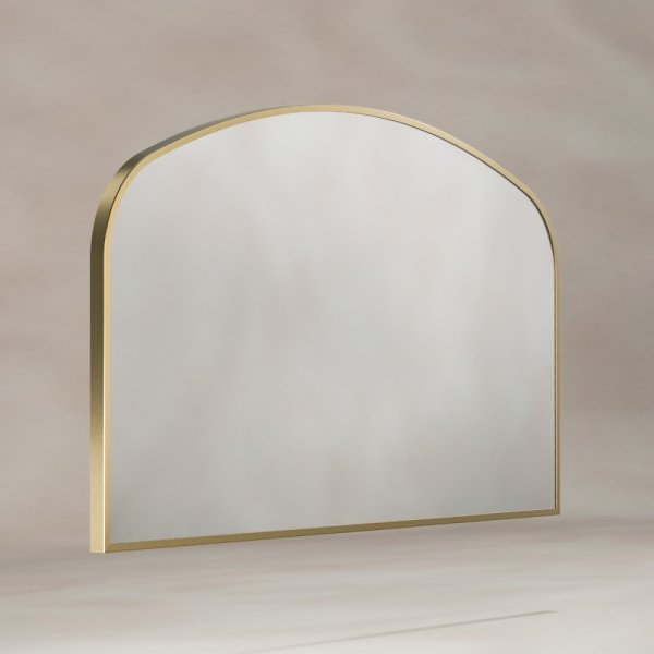 Origins Living Delphine 1200 x 700mm Overmantle Arch Mirror - Brushed Brass