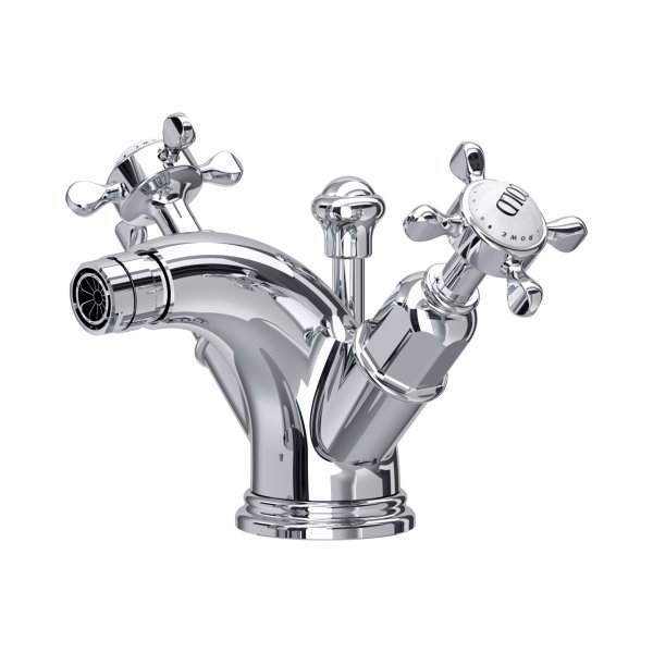 Perrin & Rowe Traditional Monobloc Bidet Mixer (Crosstop Handles) - Chrome