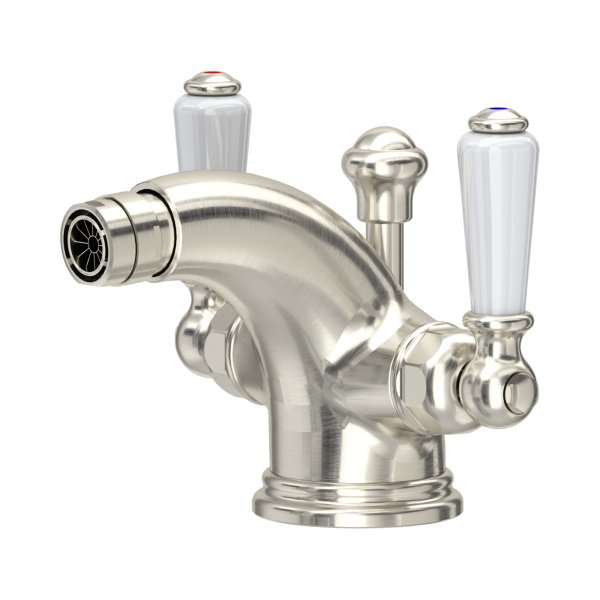 Perrin & Rowe Traditional Monobloc Bidet Mixer (Lever Handles) - Pewter