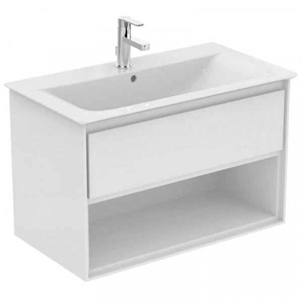 Ideal Standard Connect Air 800mm Vanity Unit with Open Shelf (Gloss White with Matt White Interior)