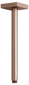 Keuco 300mm Ceiling Mounted Shower Arm with Square Rosette - Brushed Red Gold