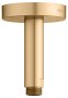 Keuco 100mm Ceiling Mounted Shower Arm with Round Rosette - Brushed Brass