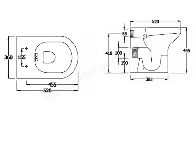 RAK Compact 45.5cm Rimless Back To Wall WC Pan | Bathroom Supplies Online