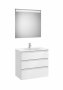 Roca The Gap Gloss White 800mm 3 Drawer Vanity Unit with Basin and Eidos LED Mirror