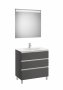 Roca The Gap Anthracite Grey 800mm 3 Drawer Vanity Unit with Basin and Eidos LED Mirror