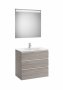 Roca The Gap City Oak 800mm 3 Drawer Vanity Unit with Basin and Eidos LED Mirror