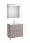 Roca The Gap City Oak 800mm 3 Drawer Vanity Unit with Basin and Eidos LED Mirror