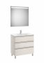 Roca The Gap Nordic Ash 800mm 3 Drawer Vanity Unit with Basin and Eidos LED Mirror