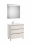 Roca The Gap Nordic Ash 800mm 3 Drawer Vanity Unit with Left Handed Basin and Eidos LED Mirror