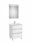 Roca The Gap Gloss White 600mm 3 Drawer Vanity Unit with Basin and Eidos LED Mirror