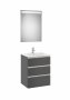 Roca The Gap Anthracite Grey 600mm 3 Drawer Vanity Unit with Basin and Eidos LED Mirror