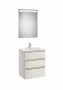 Roca The Gap Nordic Ash 600mm 3 Drawer Vanity Unit with Basin and Eidos LED Mirror