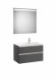 Roca The Gap Anthracite Grey 800mm 2 Drawer Vanity Unit with Right Handed Basin and Eidos LED Mirror