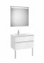 Roca The Gap Gloss White 800mm 2 Drawer Vanity Unit with Left Handed Basin and Eidos LED Mirror