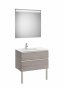 Roca The Gap City Oak 800mm 2 Drawer Vanity Unit with Left Handed Basin and Eidos LED Mirror