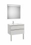 Roca The Gap Arctic Grey 800mm 2 Drawer Vanity Unit with Left Handed Basin and Eidos LED Mirror
