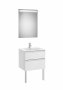 Roca The Gap Gloss White 600mm 2 Drawer Vanity Unit with Basin and Eidos LED Mirror