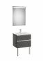 Roca The Gap Anthracite Grey 600mm 2 Drawer Vanity Unit with Basin and Eidos LED Mirror