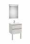 Roca The Gap Arctic Grey 600mm 2 Drawer Vanity Unit with Basin and Eidos LED Mirror