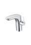 Roca Insignia Single Lever Medium Height Basin Mixer With Smooth Body, Cold Start 3/8