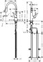 Hansgrohe Talis M51 Single Lever Kitchen Mixer 200 with Pull-Out Spray & Sbox, 2 Spray Modes - Chrome