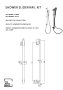 The White Space Shower Slider Rail Kit with Wall Elbow - Chrome