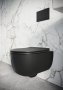 Scudo Riviera Round Wall-Hung Rimless Toilet & Seat - Matt Black