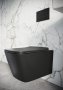 Scudo Riviera Square Wall-Hung Rimless Toilet & Seat - Matt Black